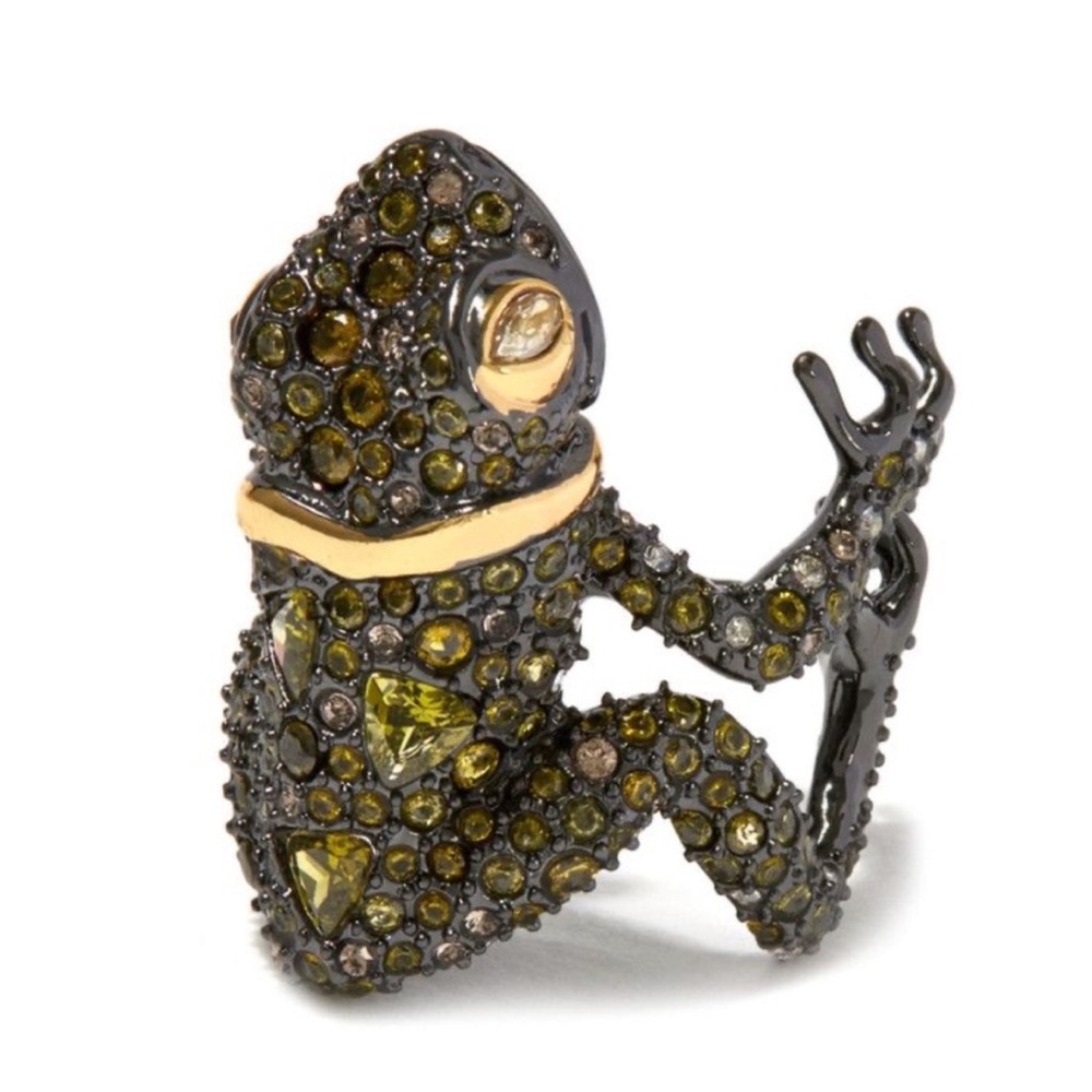 ALEXIS BITTAR • NEW Frog Toad Crystal Elements Ring Size ~7